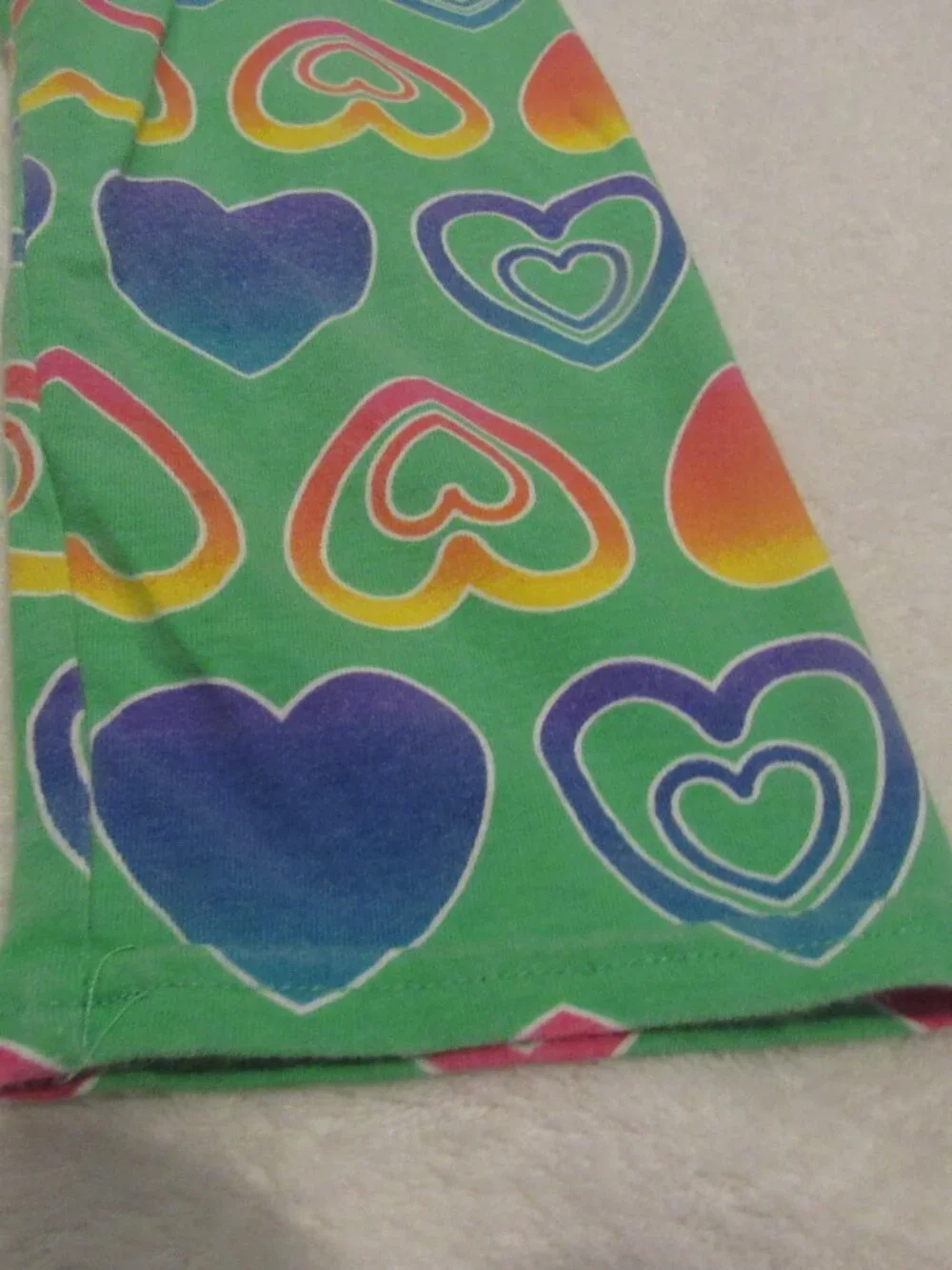 Justice Green Hearts Capri Pajama Bottoms Size 8 USED